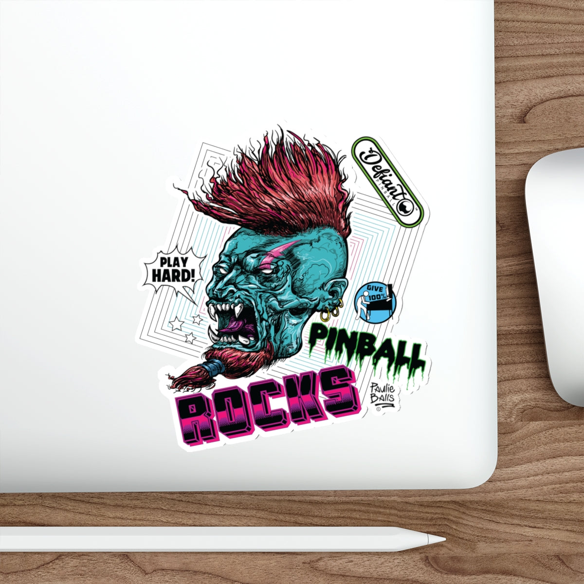 PINBALL ROCKS - (Demon Version) - Die-Cut Stickers