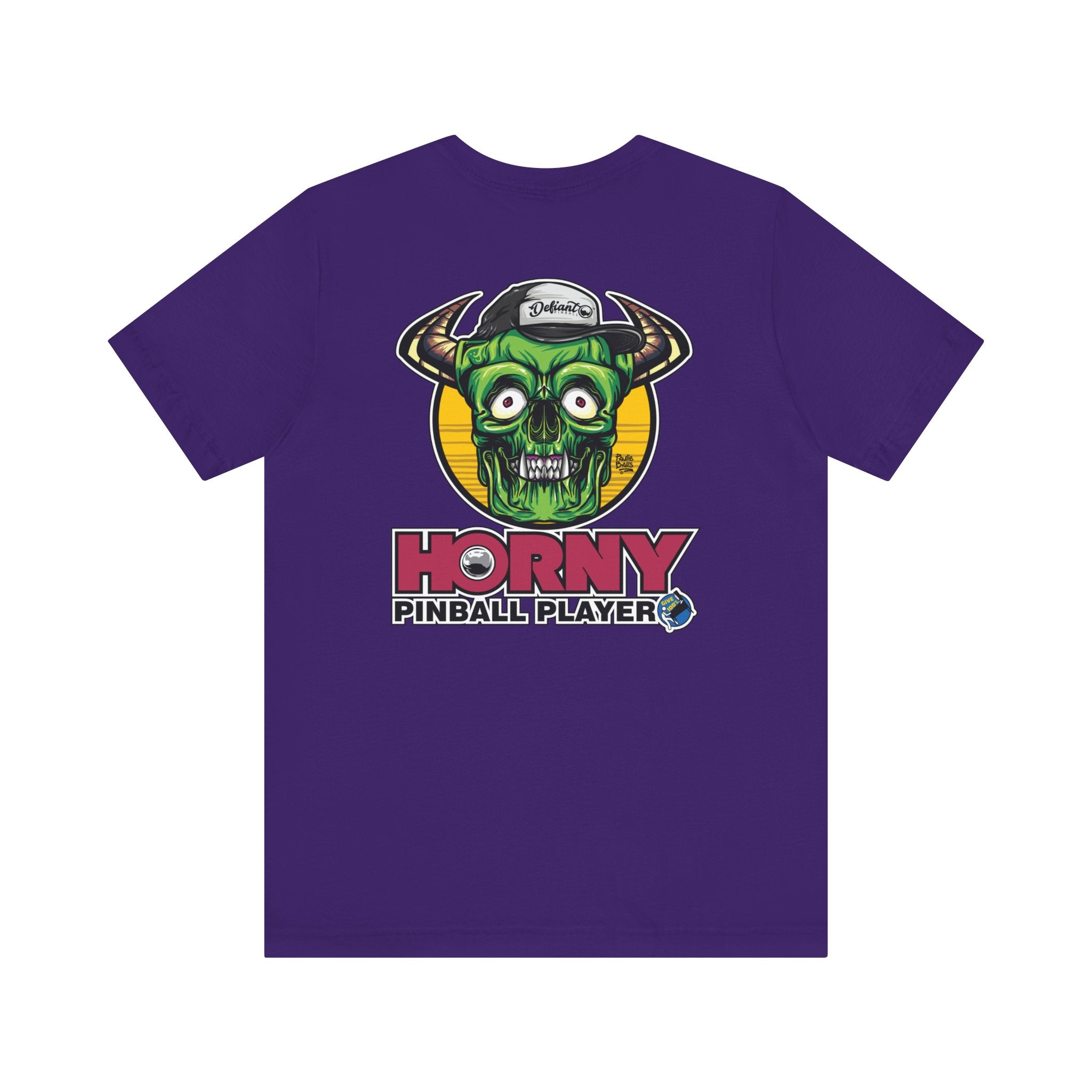 Horny Pinball Player - Front & Back Print  Unisex Jersey Short Sleeve Tee