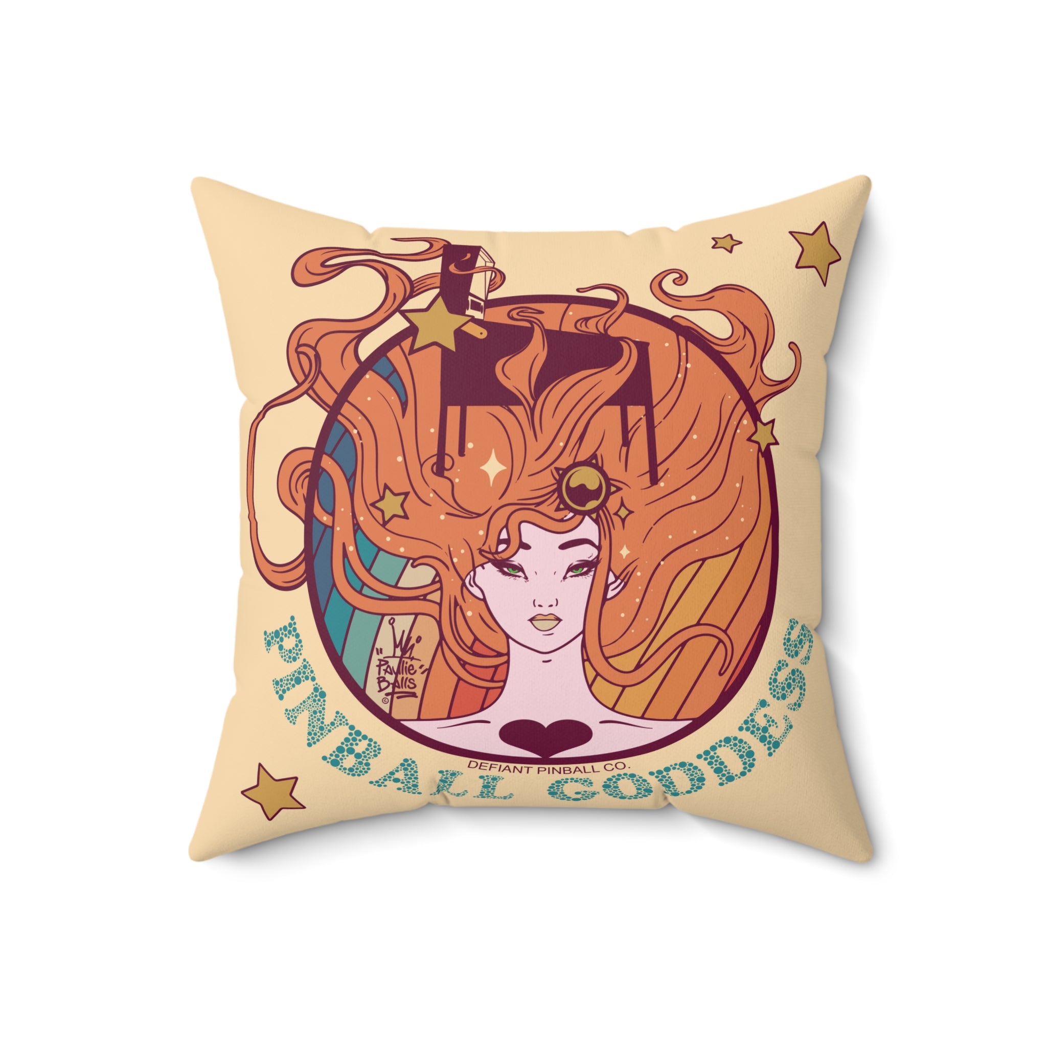 PINBALL GODDESS - Spun Polyester Square Pillow