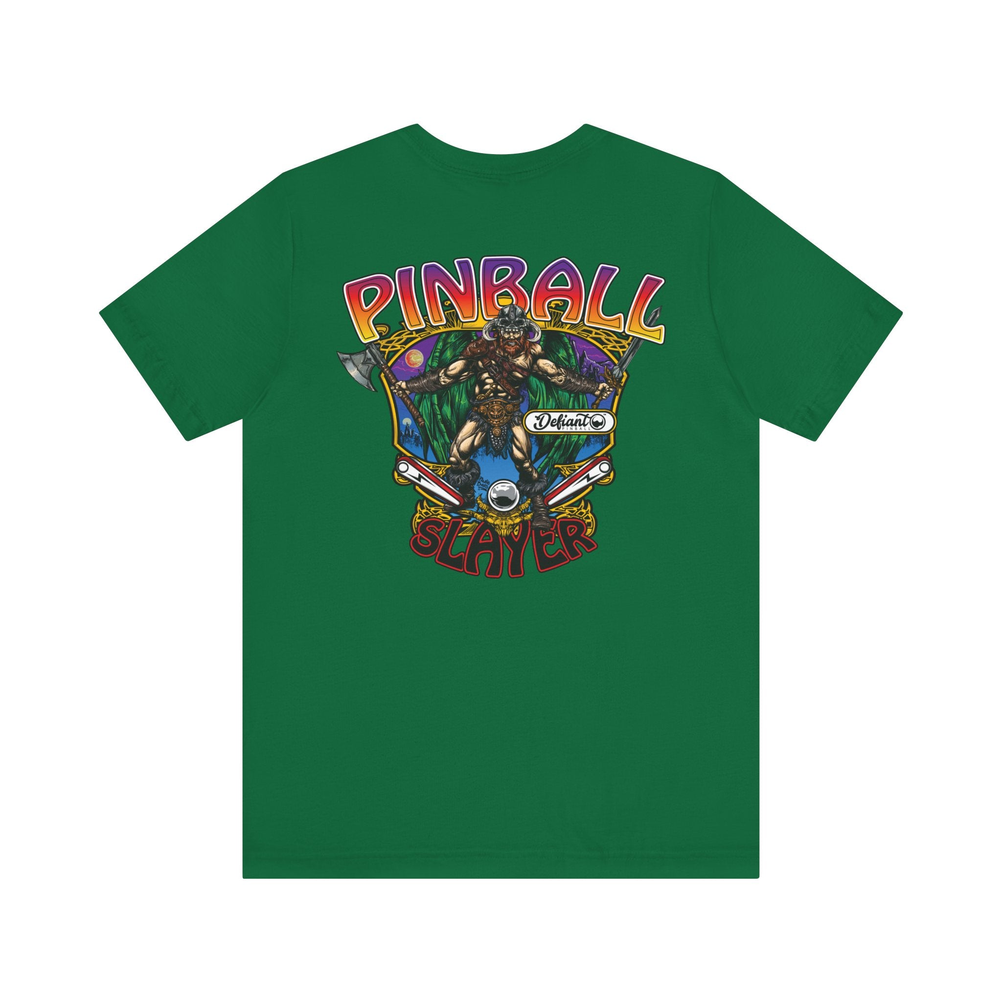 Pinball slayer (Barbarian Version) - Front & Back Print Unisex Jersey Short Sleeve Tee