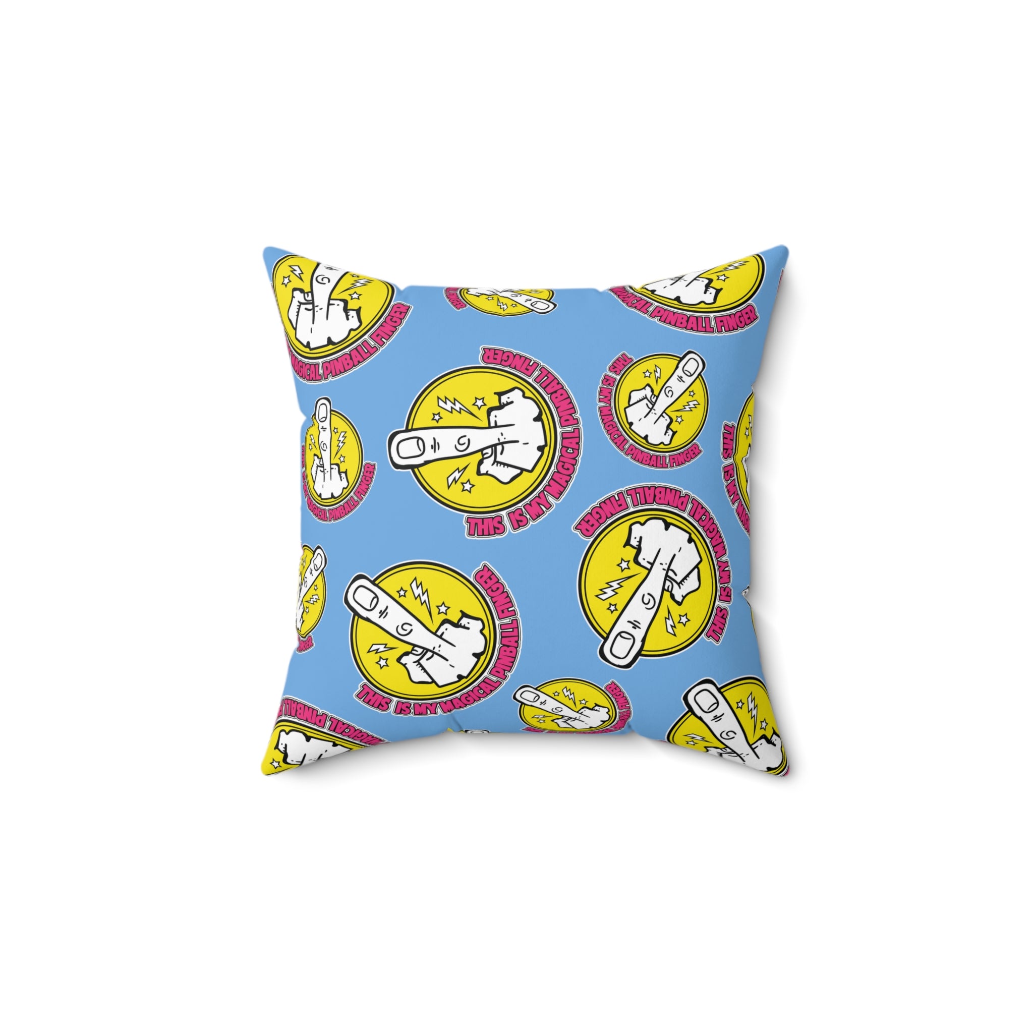 MAGICAL PINBALL FINGER - Spun Polyester Square Pillow