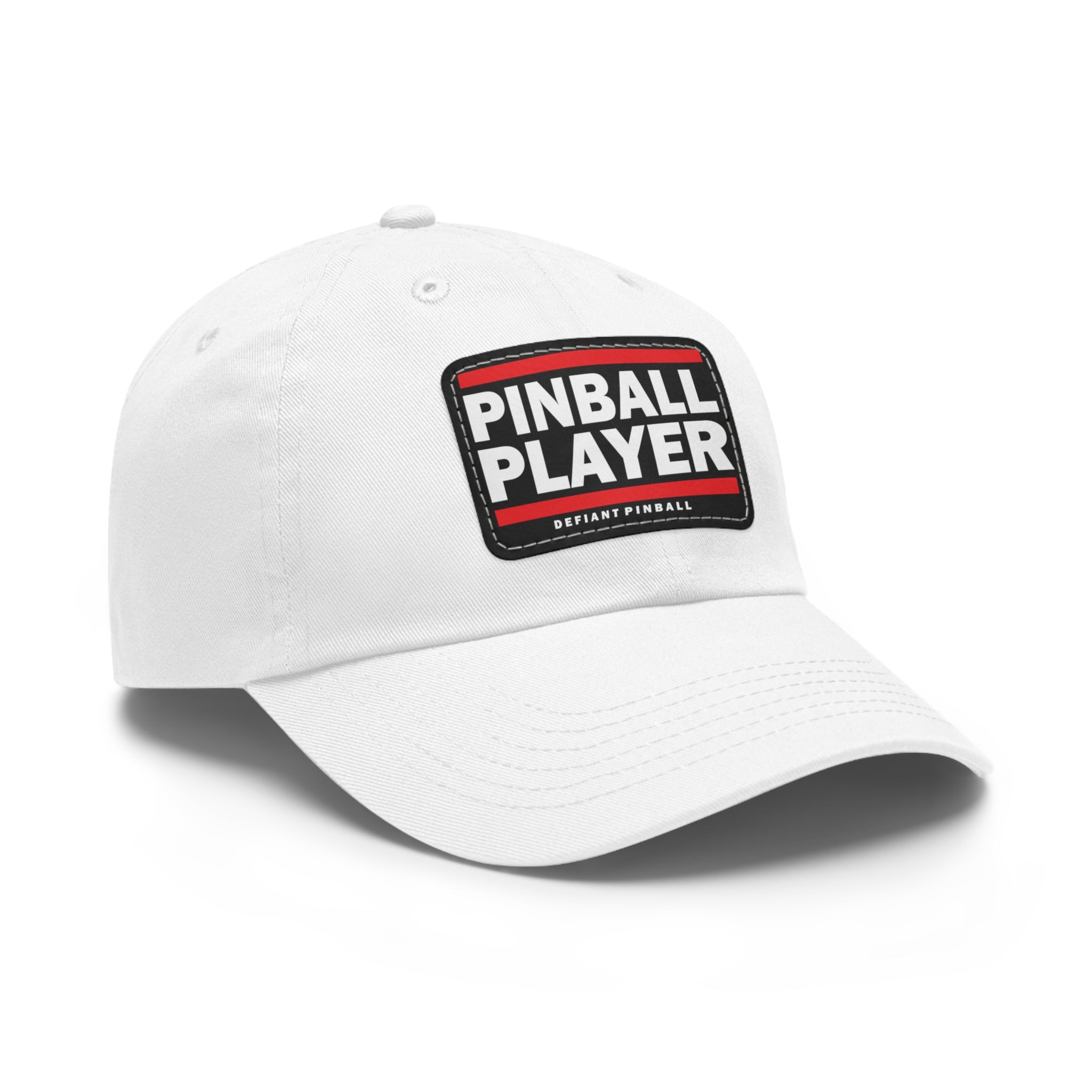 PINBALL PLAYER - Dad Hat with Leather Patch (Rectangle)