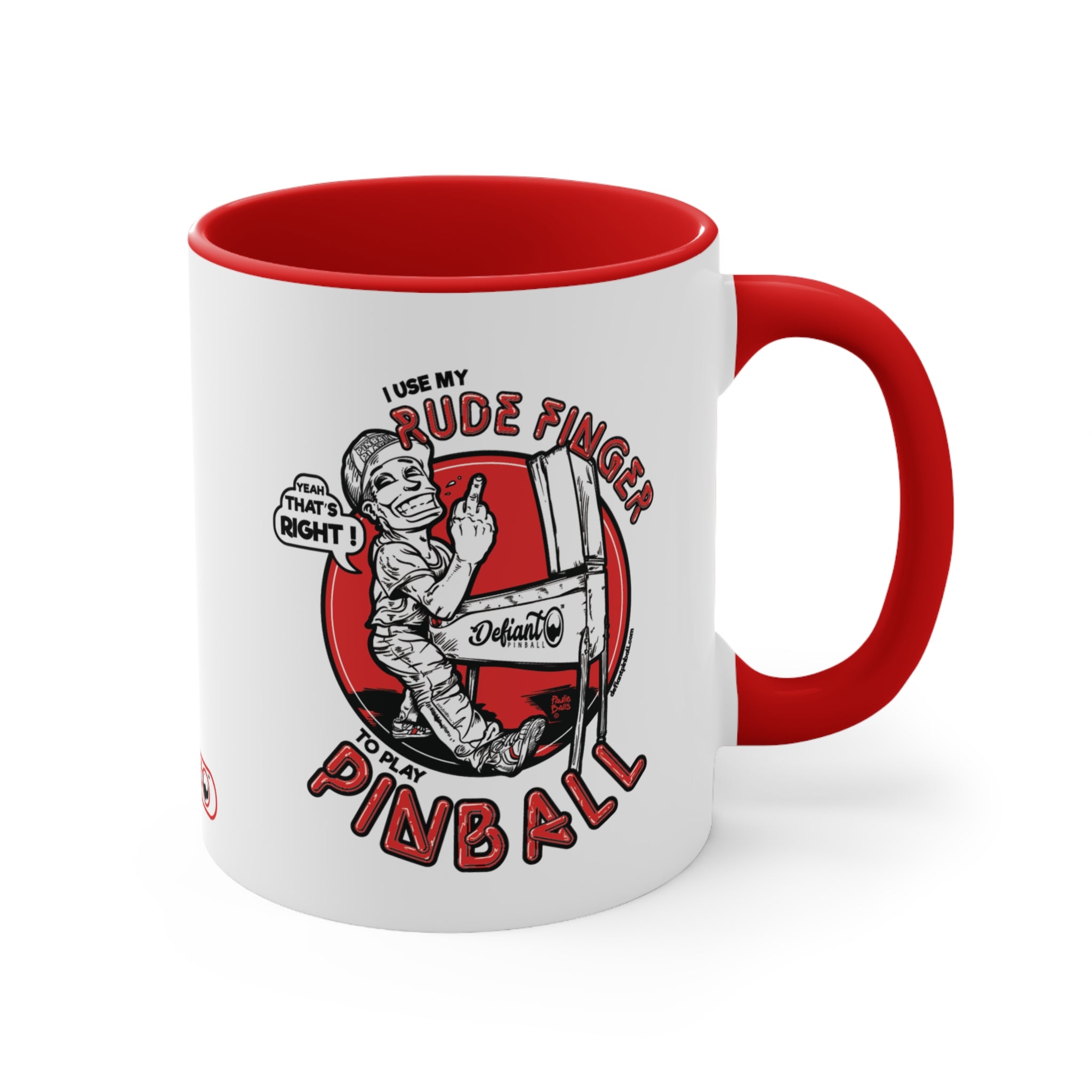 RUDE FINGER - Accent Coffee Mug, 11oz