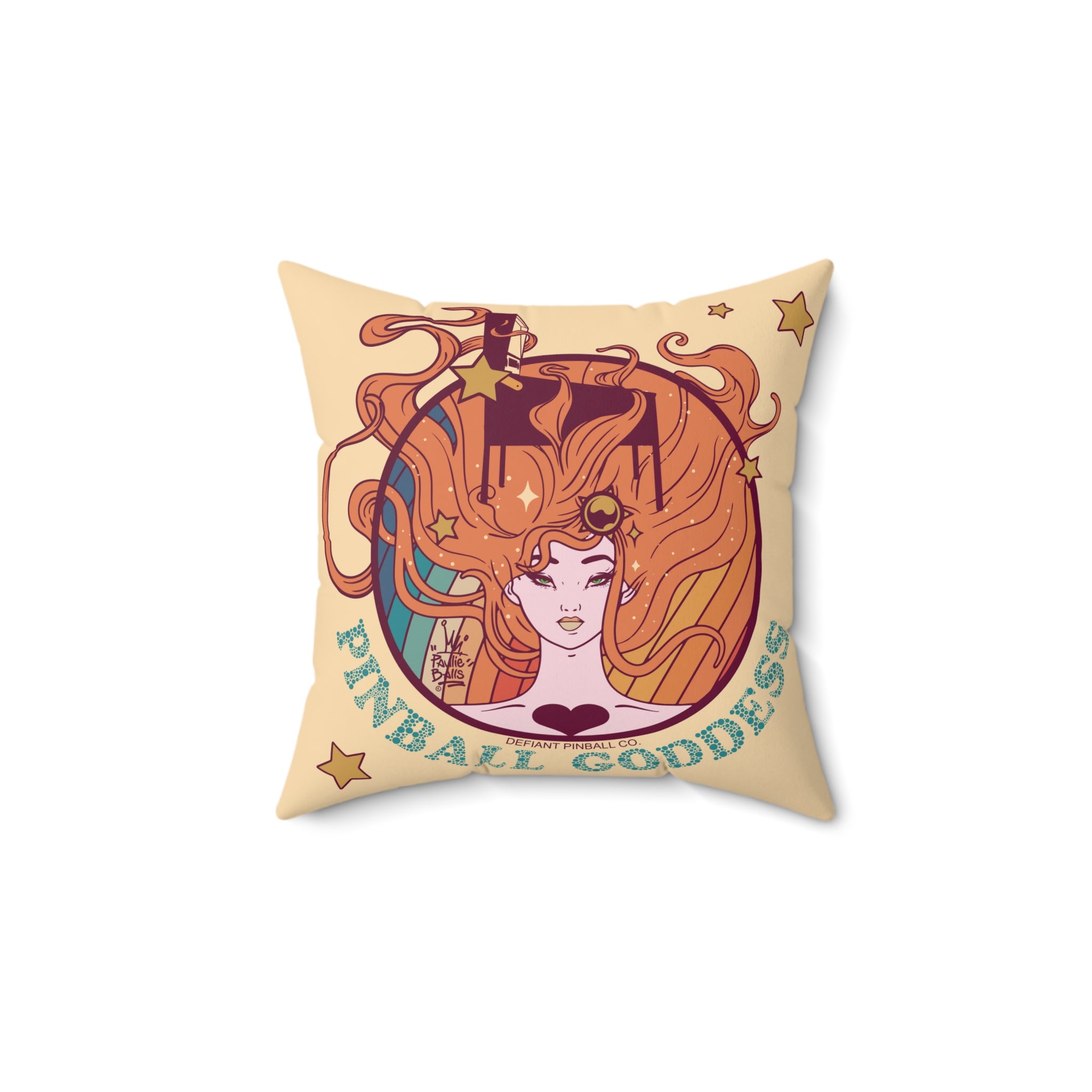 PINBALL GODDESS - Spun Polyester Square Pillow