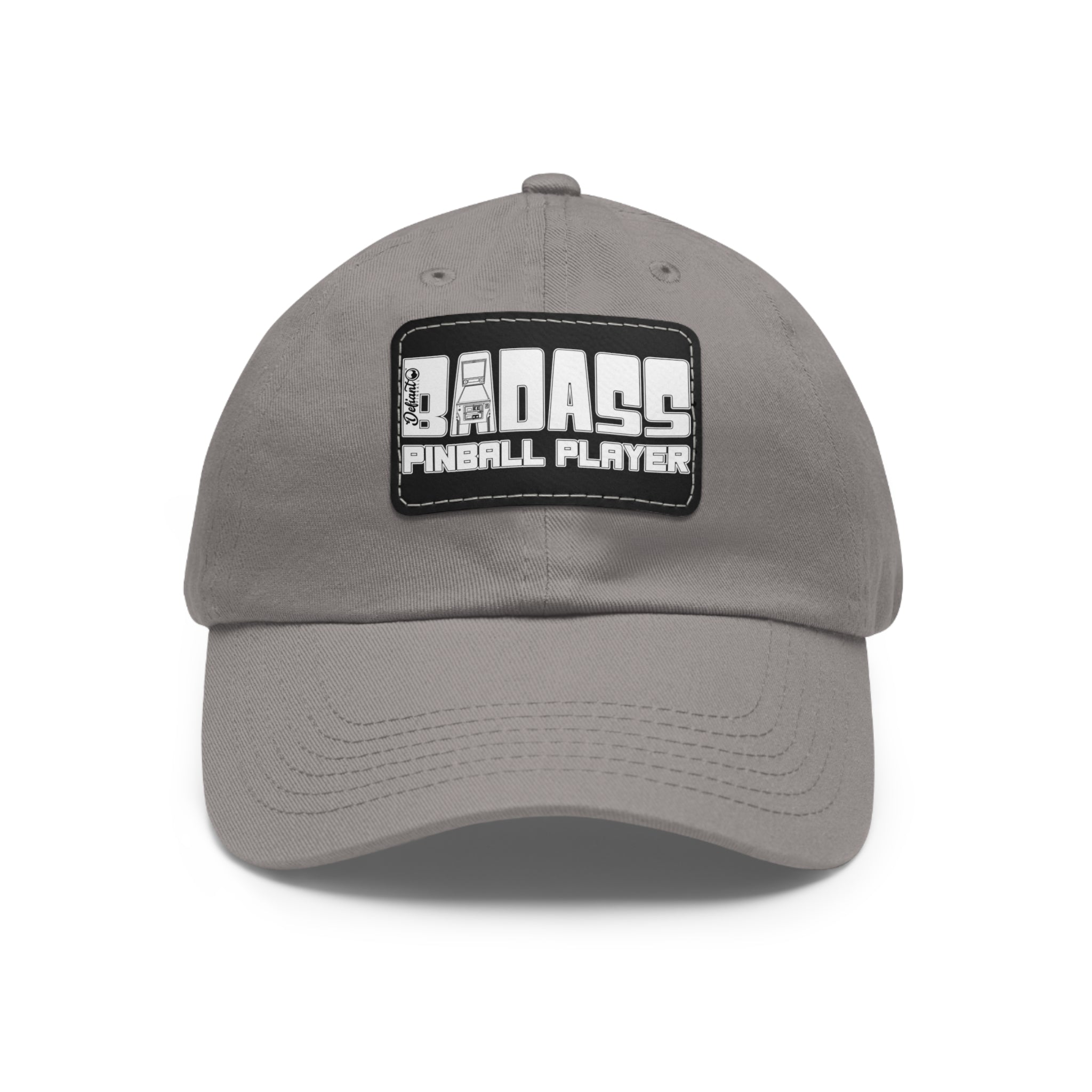 BADASS PINBALL PLAYER - Dad Hat with Leather Patch (Rectangle)