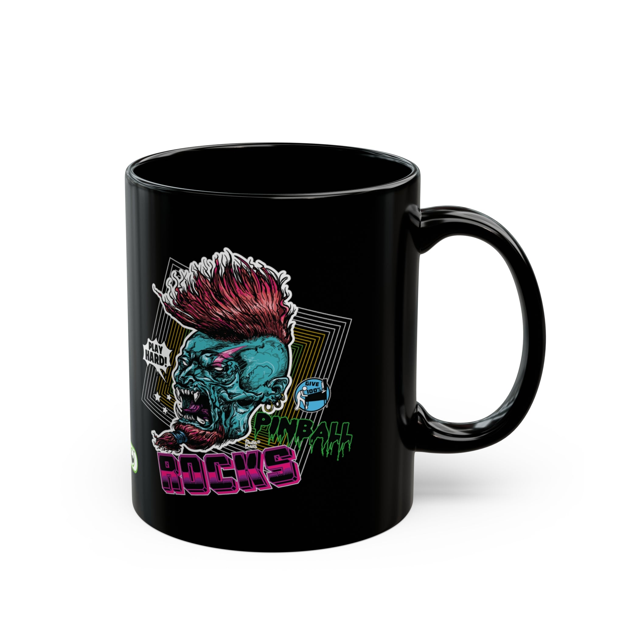 PINBALL ROCKS - Black Mug (11oz, 15oz)