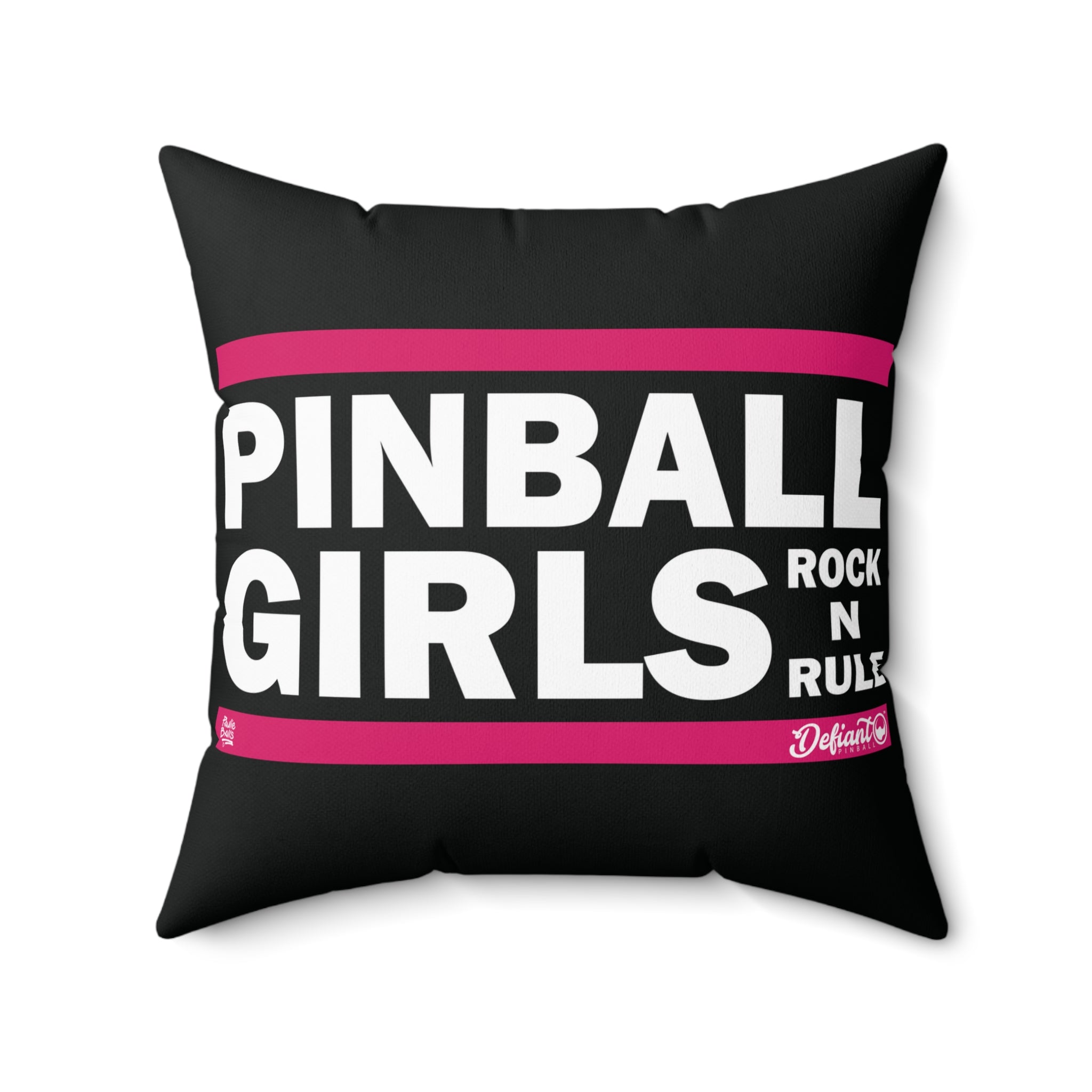 PINBALL GIRLS ROCK N RULE - Spun Polyester Square Pillow