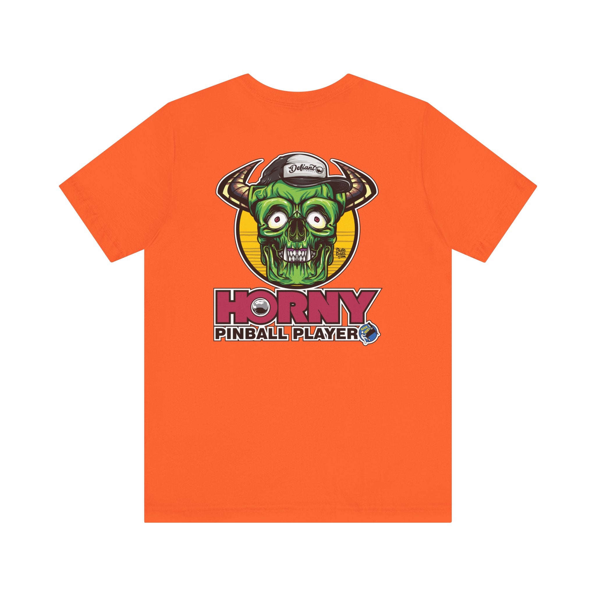 Horny Pinball Player - Front & Back Print  Unisex Jersey Short Sleeve Tee
