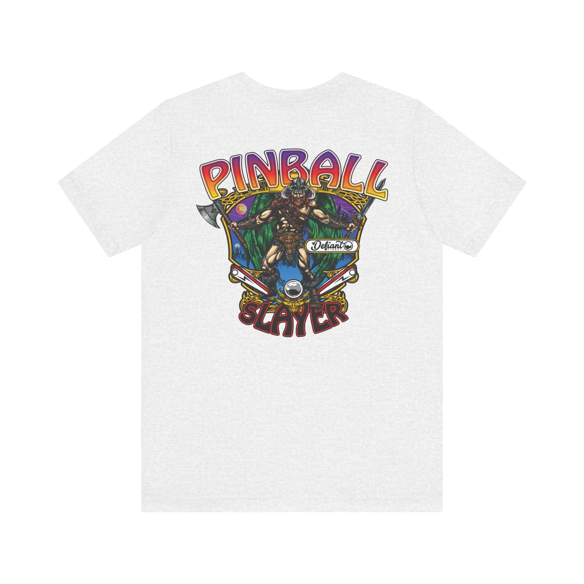 Pinball slayer (Barbarian Version) - Front & Back Print Unisex Jersey Short Sleeve Tee
