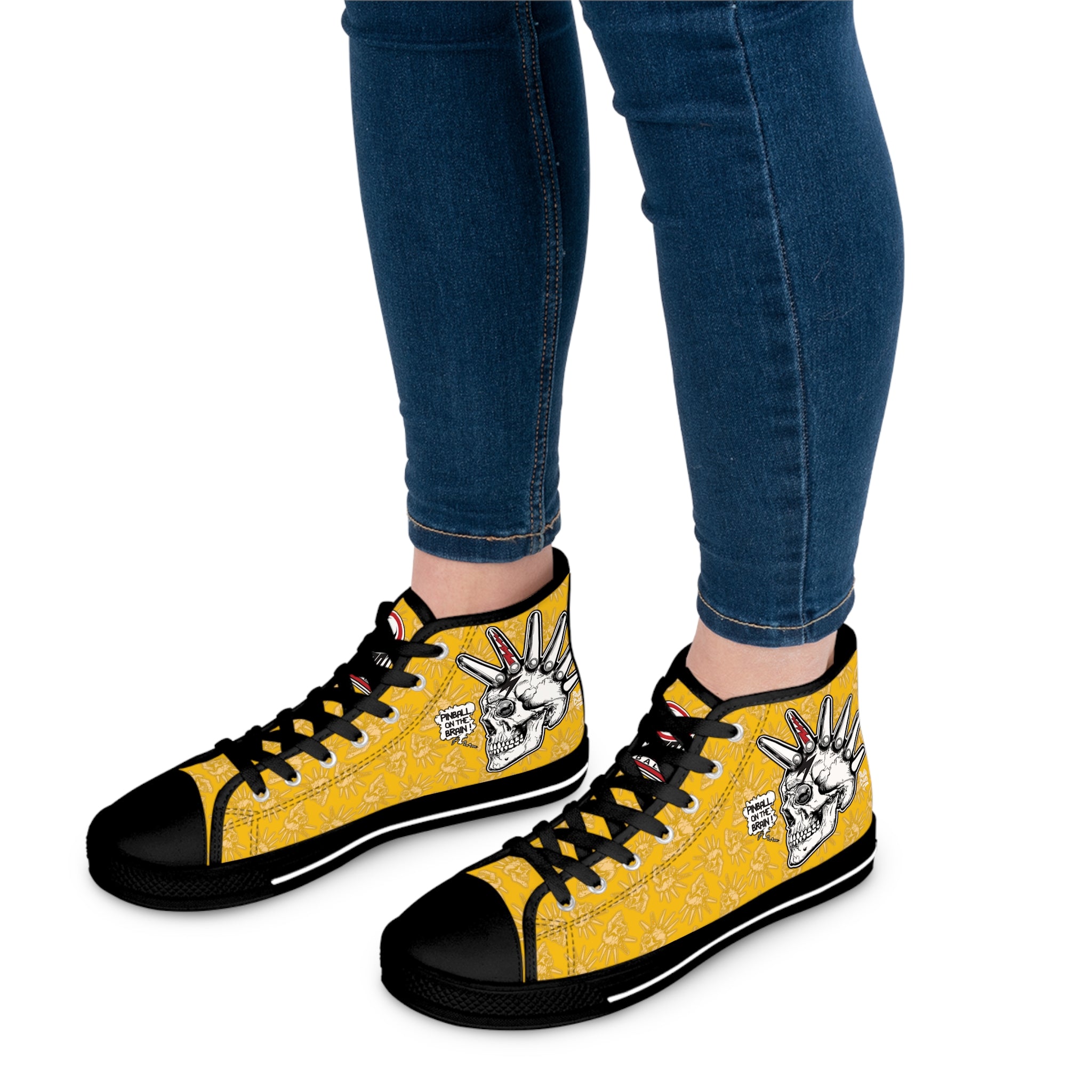 Flipper Head - Women's High Top Sneakers - Yellow