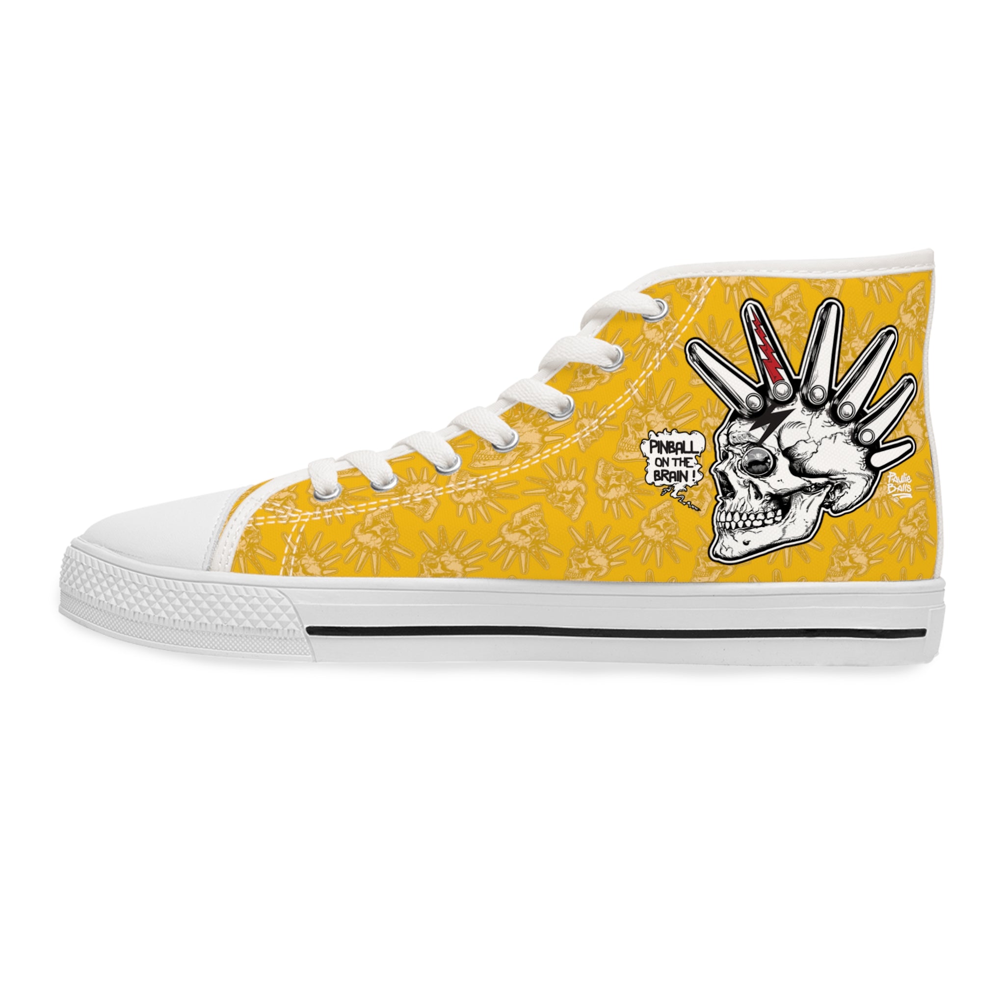 Flipper Head - Women's High Top Sneakers - Yellow