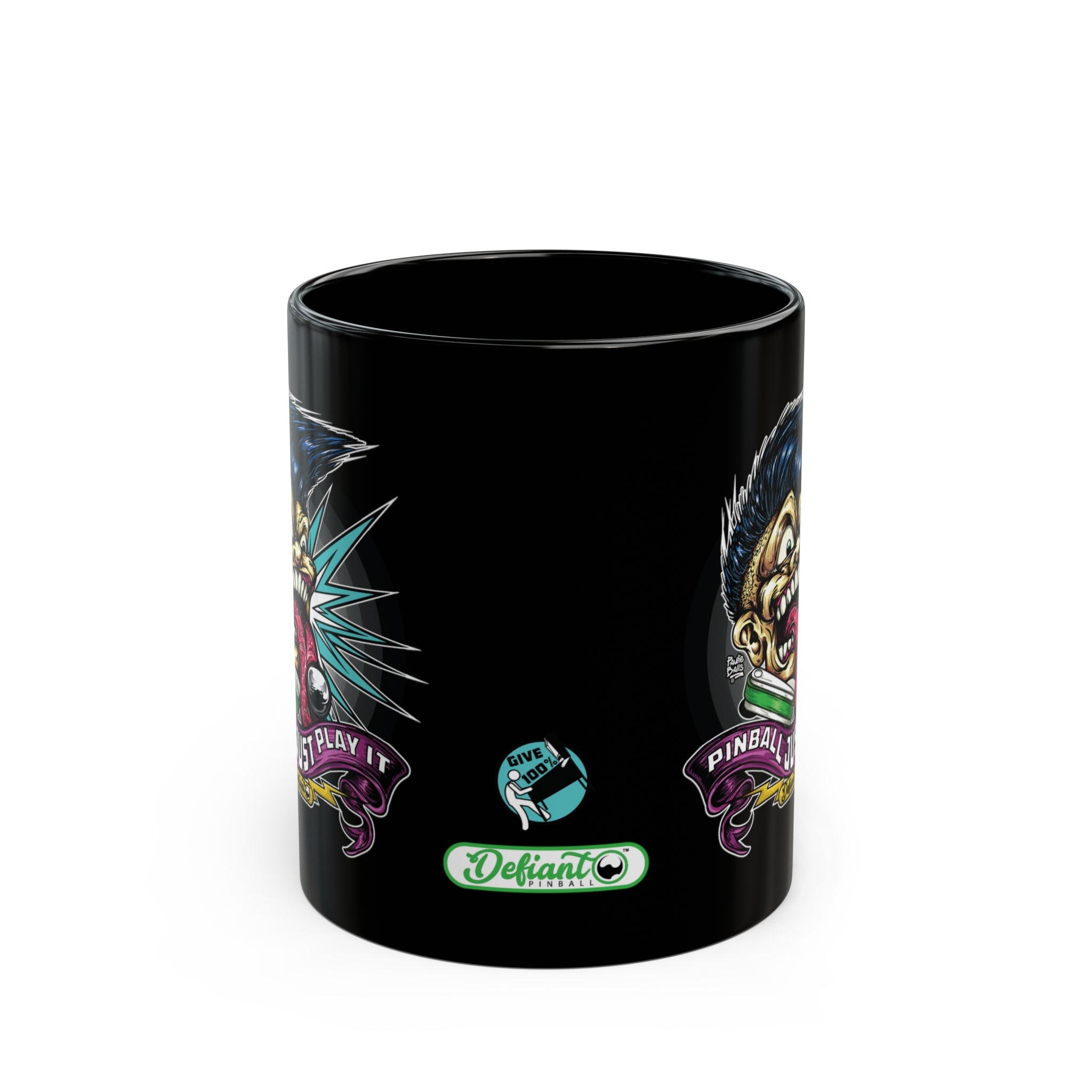 PINBALL JUST PLAY IT (Tongue Version) - Black Mug (11oz, 15oz)