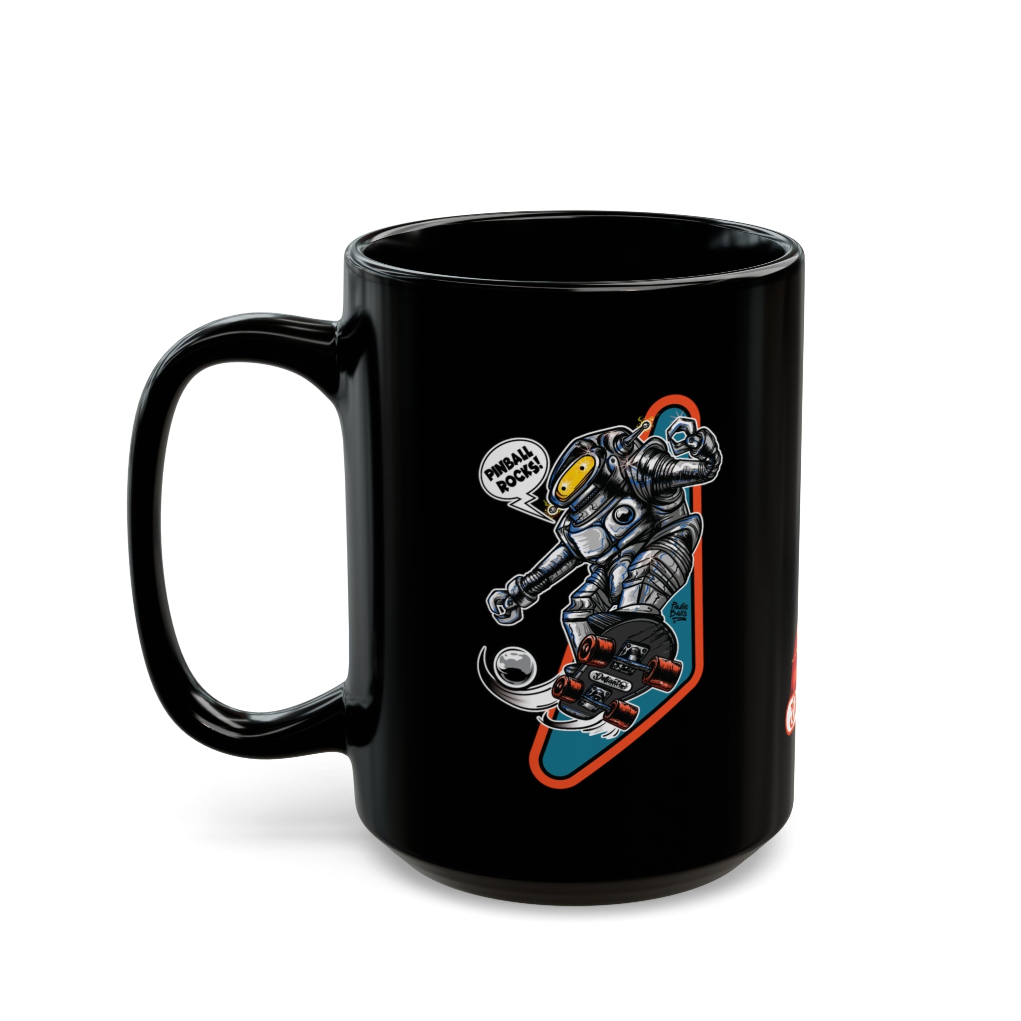 SK8 Pinball Robot - Black Mug (11oz, 15oz)