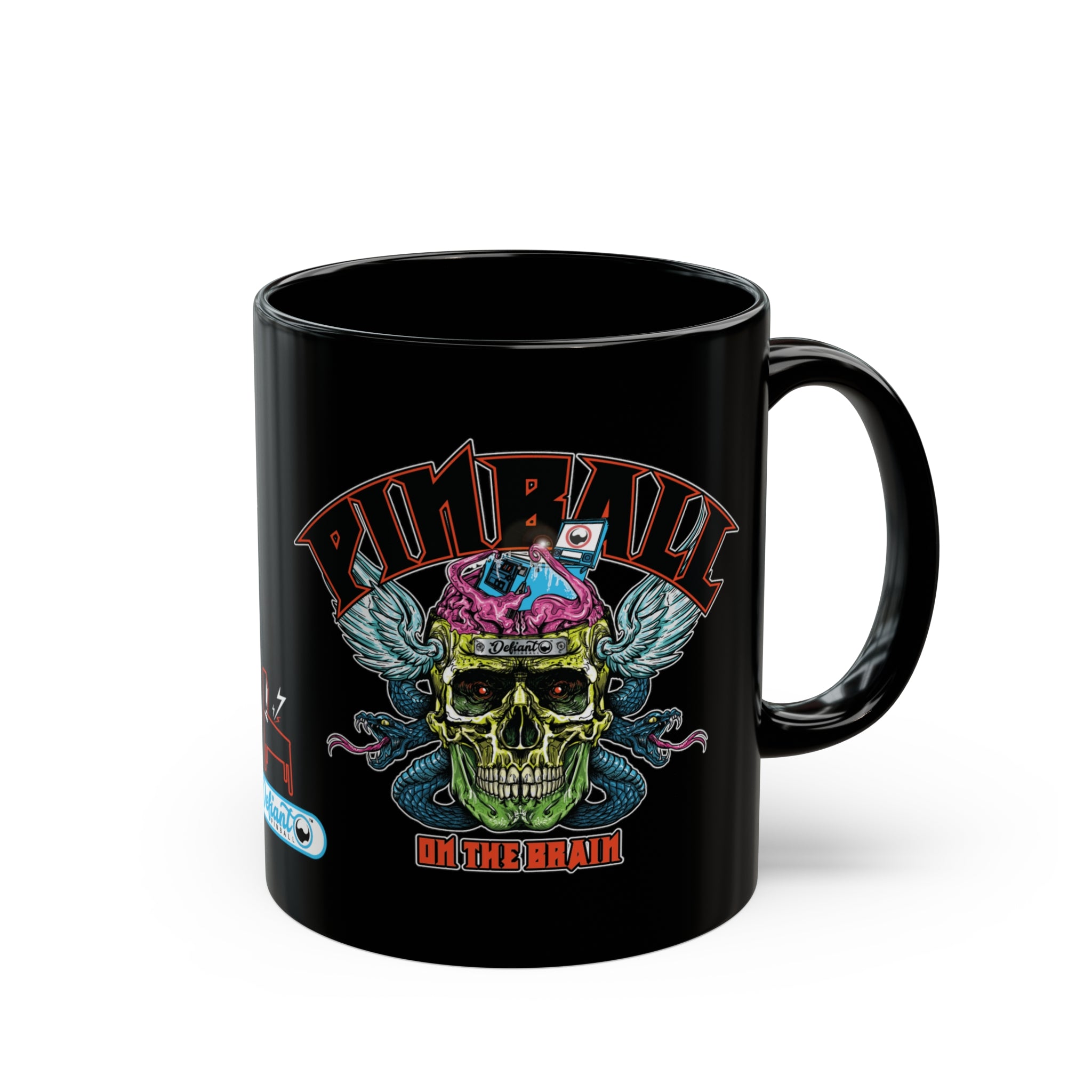 PINBALL ON THE BRAIN - Black Mug (11oz, 15oz)