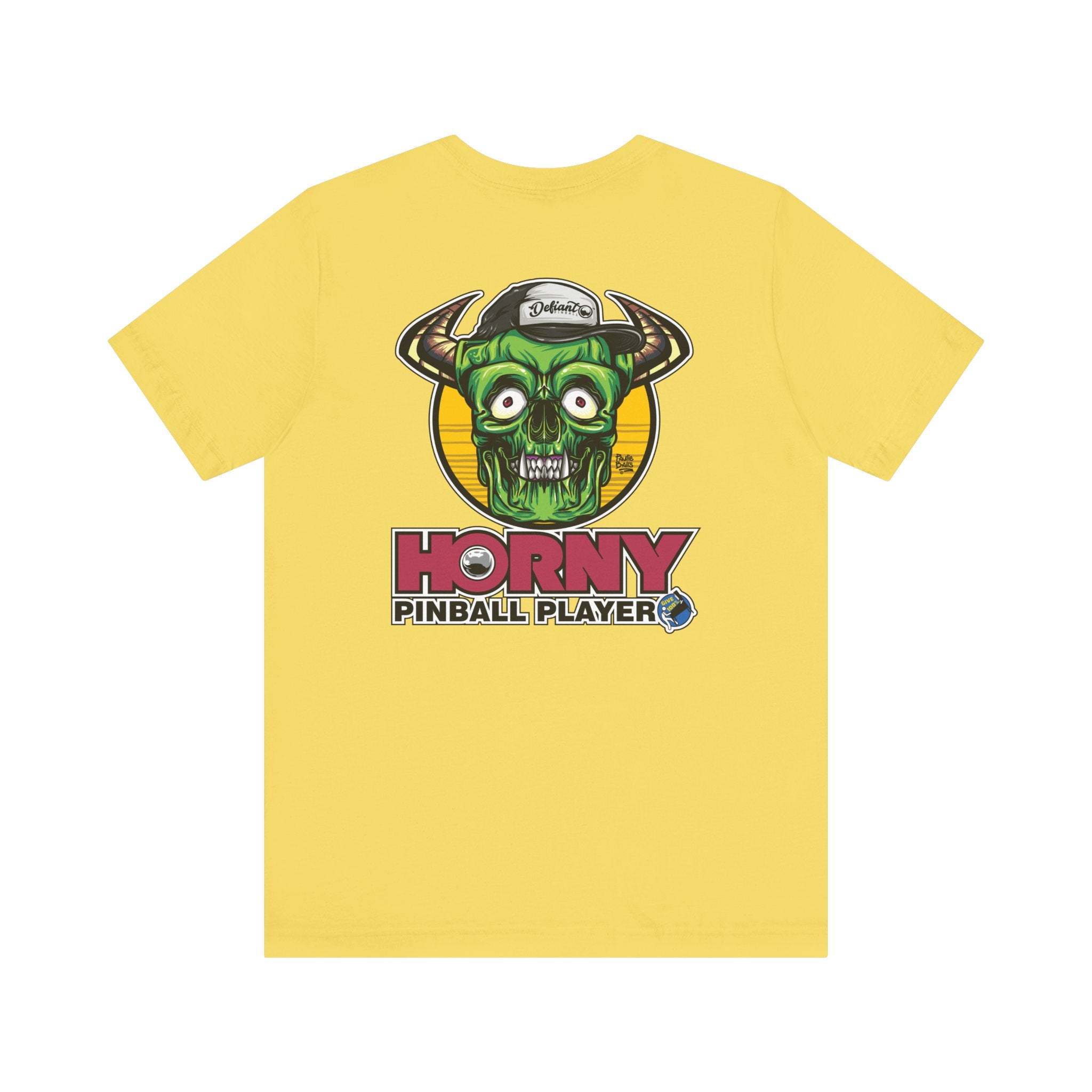 Horny Pinball Player - Front & Back Print  Unisex Jersey Short Sleeve Tee