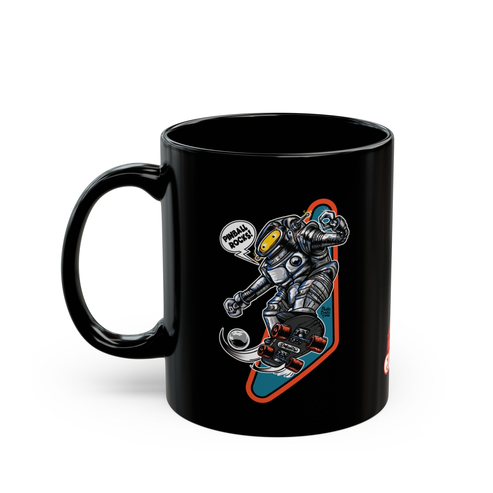 SK8 Pinball Robot - Black Mug (11oz, 15oz)