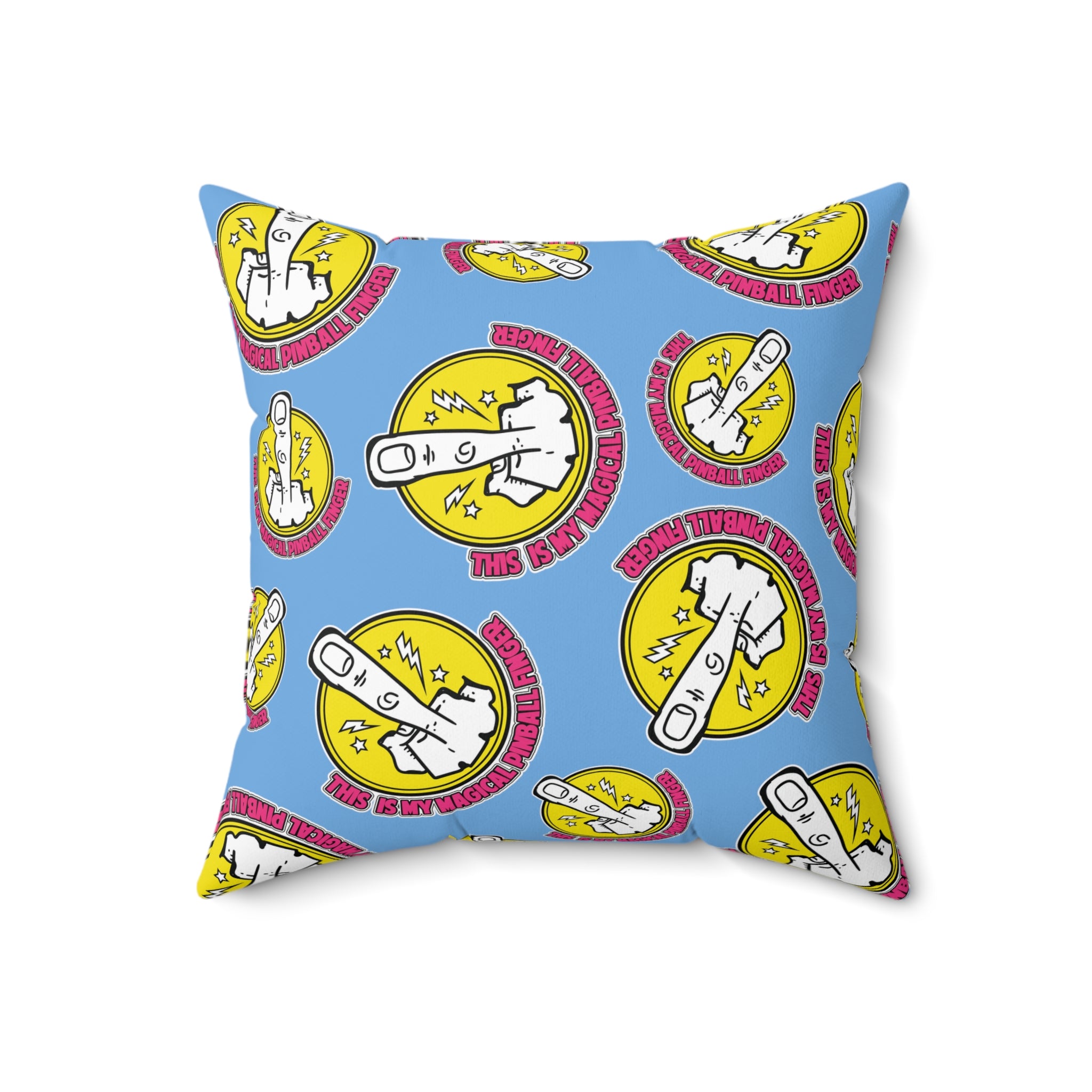 MAGICAL PINBALL FINGER - Spun Polyester Square Pillow