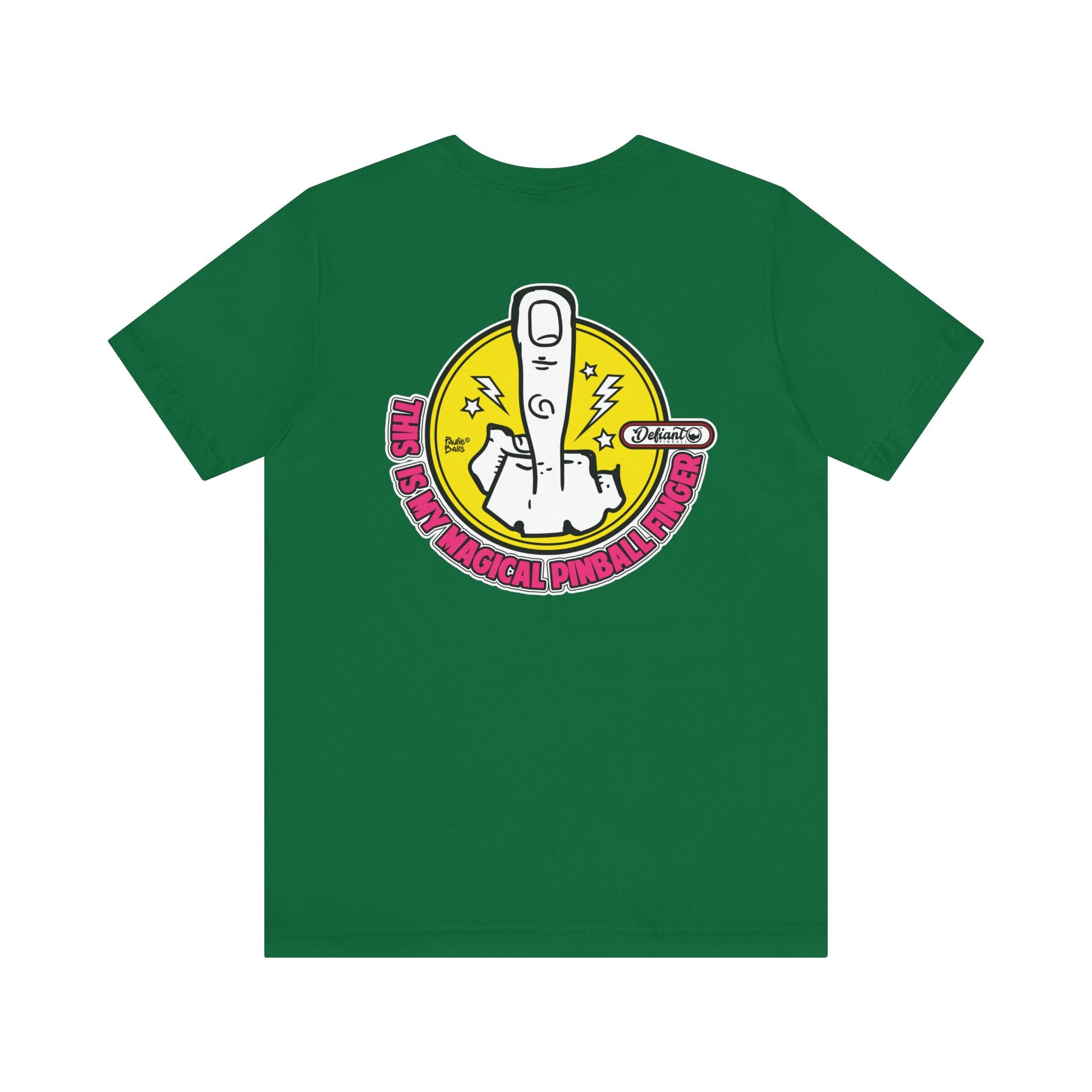 MAGICAL PINBALL FINGER - Front & Back Print  Unisex Jersey Short Sleeve Tee