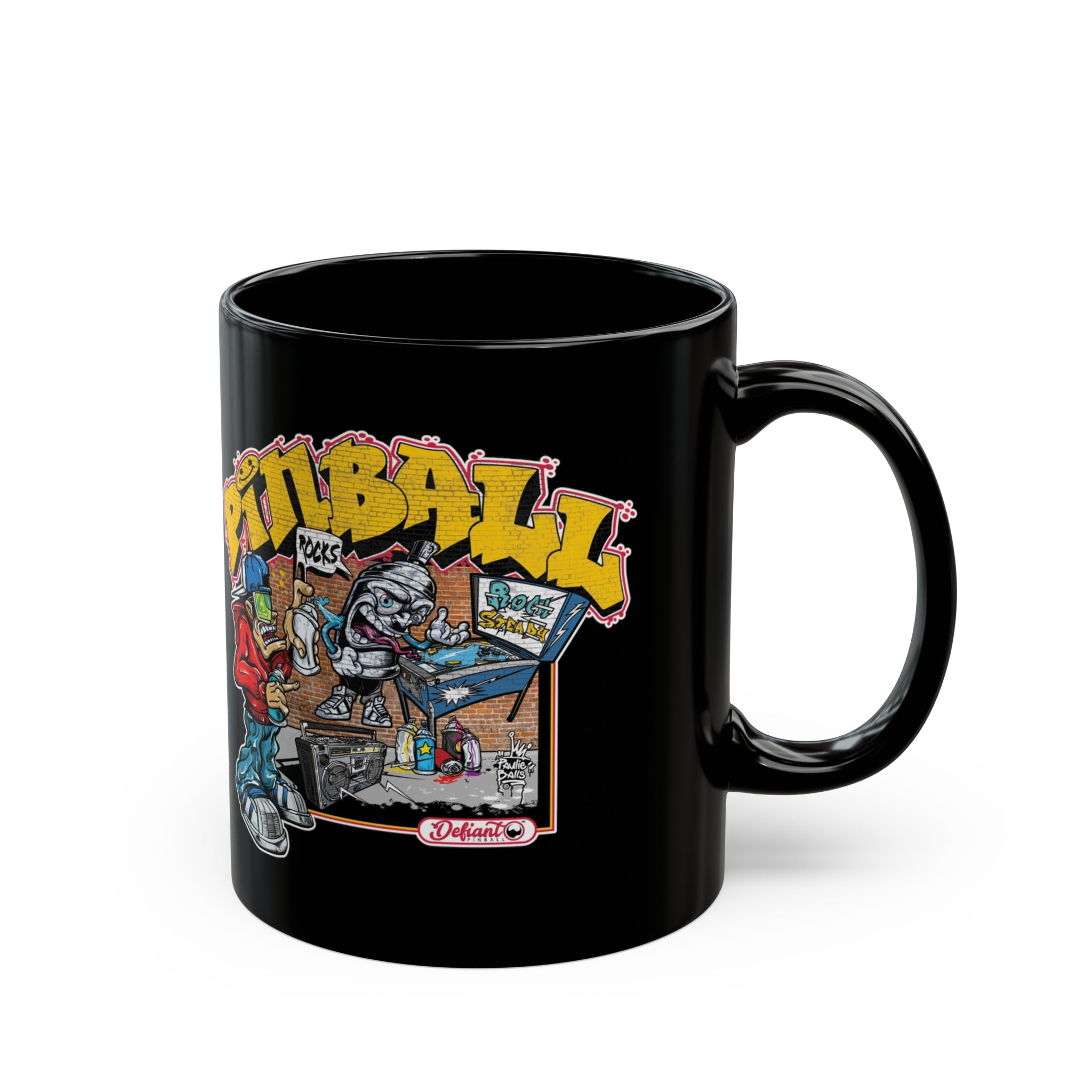 ROCK STEADY PINBALL - Black Mug (11oz, 15oz)