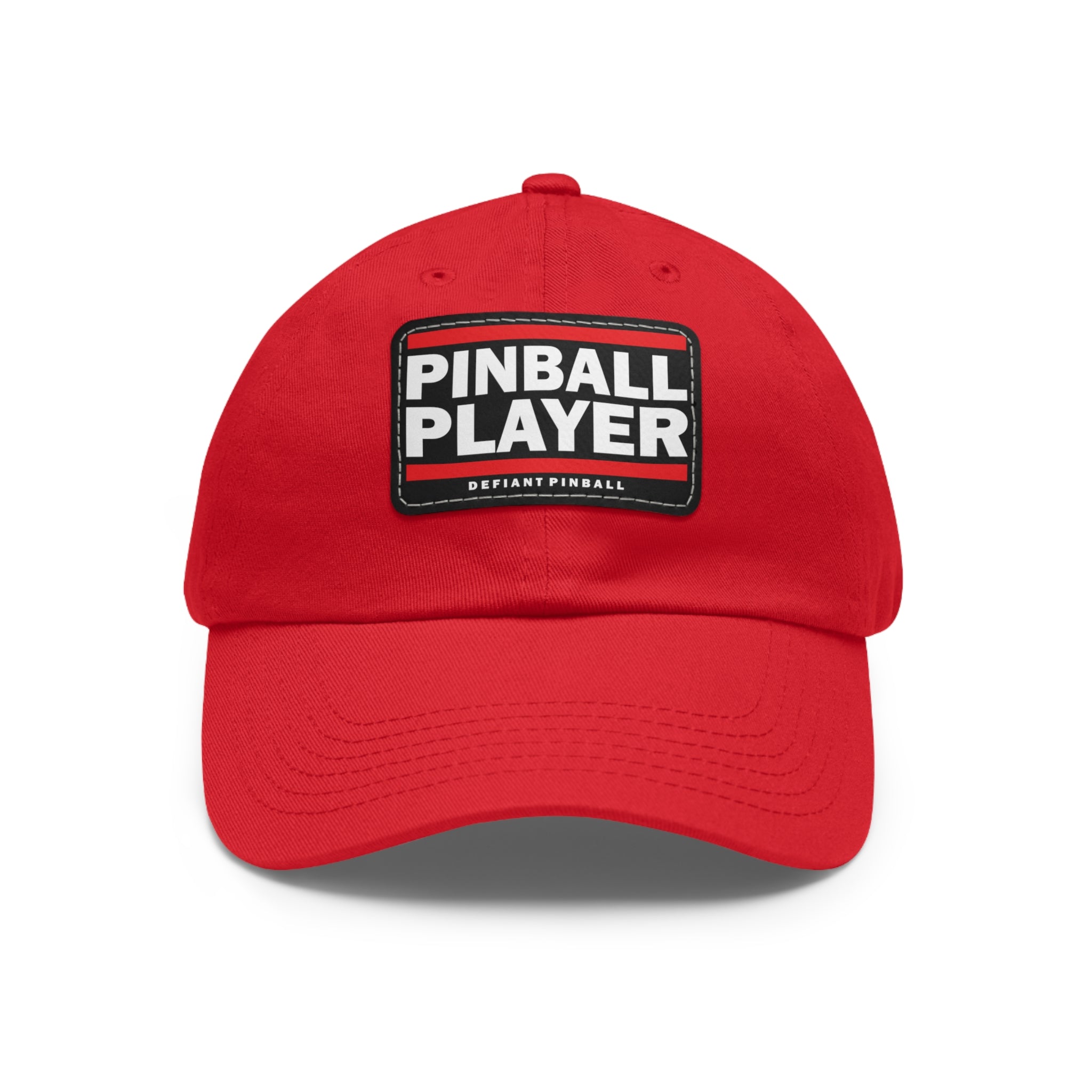 PINBALL PLAYER - Dad Hat with Leather Patch (Rectangle)