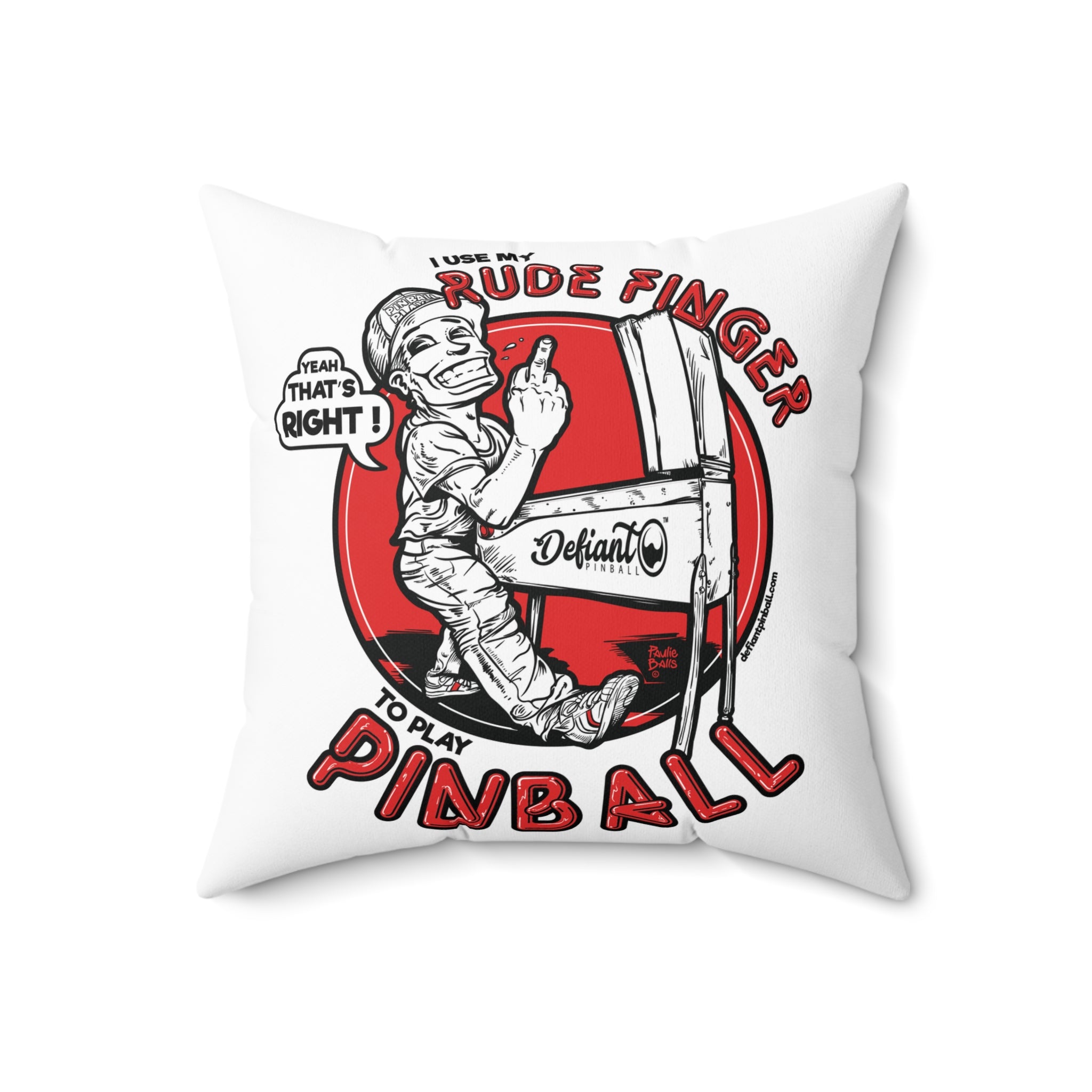 RUDE FINGER -  Spun Polyester Square Pillow