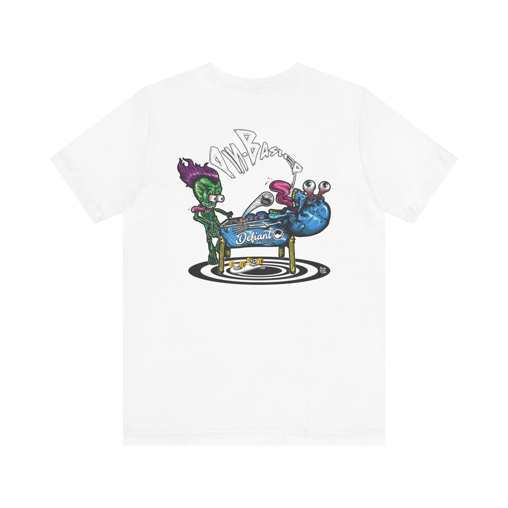 PIN - BASHER - Front & Back Print  Unisex Jersey Short Sleeve Tee