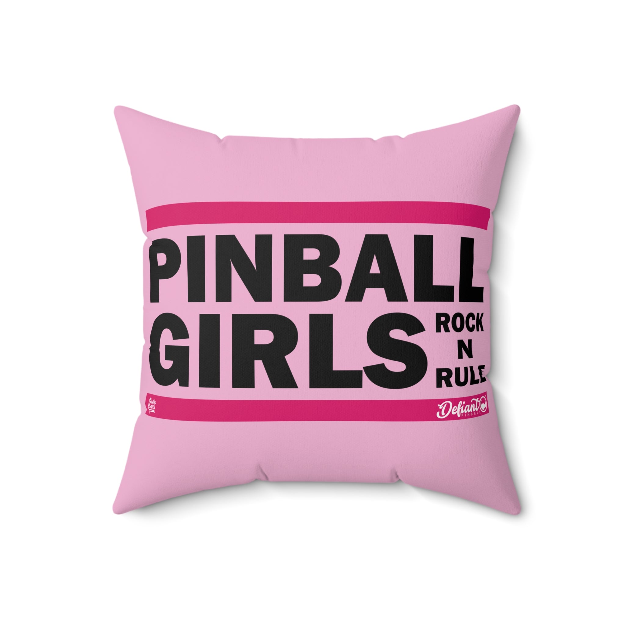 PINBALL GIRLS ROCK N RULE - Spun Polyester Square Pillow