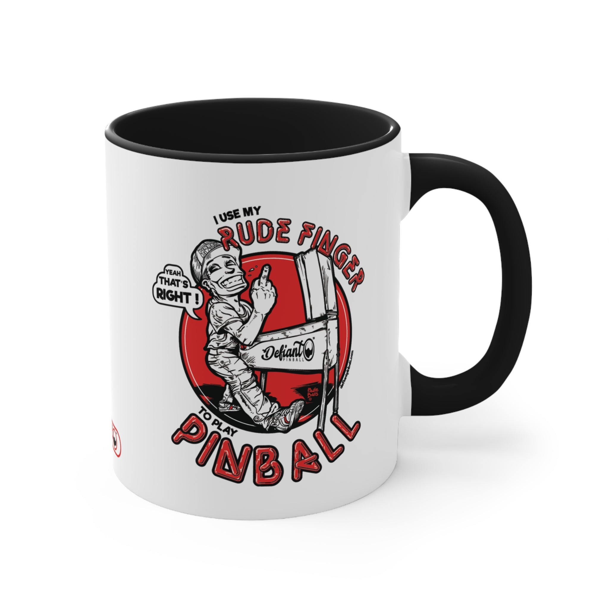 RUDE FINGER - Accent Coffee Mug, 11oz