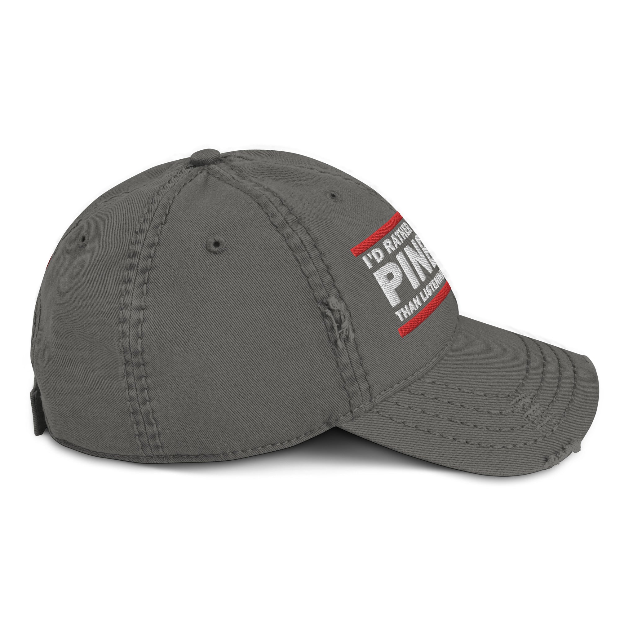 I'D RATHER BE PLAYING - Distressed Dad Hat