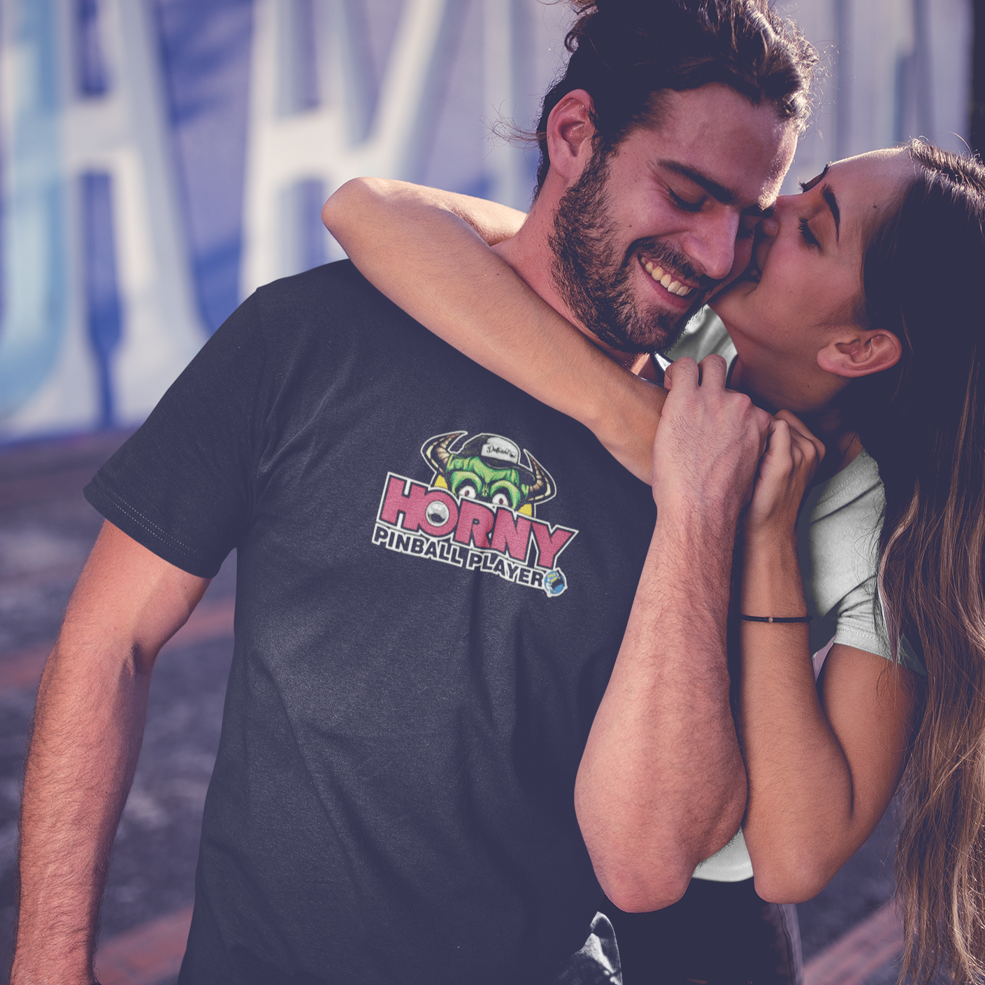 Horny Pinball Player - Front & Back Print  Unisex Jersey Short Sleeve Tee
